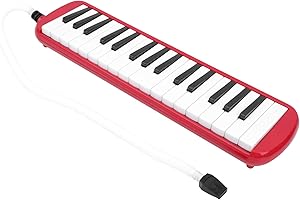 IRIN Melodica, 32 Tasten IRIN Melodica mit Tasche 32 Tasten Blasmusikinstrument Geeignet für Anfänger-Übungstasche (Rot)