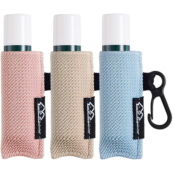 HEYSKAY Lip Balm Holder – Schlüsselanhänger Mit Elastischer Hülle Für Lippenpflege (Geometrisches Muster)
