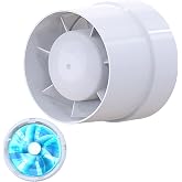 TNSLAND Silent Air Extractor, 104 mm, 130 m3/h, Inline Duct Non-Return Air Extractor, for Bathroom WC Greenhouse Shop Kitchen