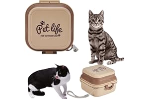 OHAANYY Tragbarer Faltbarer Hundenapf, Zusammenklappbare Hundenapf, Haustiernapf für DraußEn mit Deckel und Karabiner, 400+400 ml, Geeignet für Hunde - und KatzenspaziergäNge, Reisen Oder zu Hause (Braun)