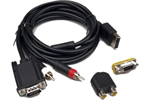 Link-e : Cable VGA Haute Definition Compatible avec la Console SEGA Dreamcast (Audio/Video, Adaptateur RCA et VGA, PAL et NTSC...)