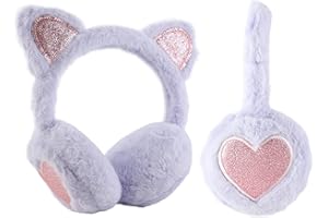 FYting Ohrenwärmer Kinder Mädchen,Ohrenschützer Kinder Winter,Plüschweicher Ohrwärmer, Verstellbarer Kopfumfang, für Weihnachten, Geburtstag, Urlaubs,Geschenk (Hellgrau Katze Ohren)