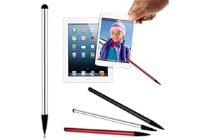 VJK Lot de 3 stylets capacitifs et résistifs universels haute sensibilité et précision pour écran tactile, stylet 2 en 1 pour iPhone, iPad, Samsung, tablette, téléphone, PC et autres
