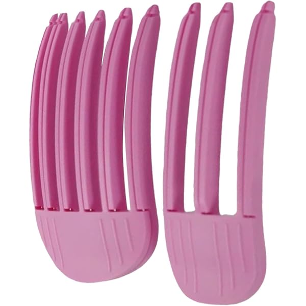 2 Stück Volumen-Clips Für Pony & Kronen-Volumen – Mit 3 & 6 Zähnen, Aus Kunststoff, Rosa