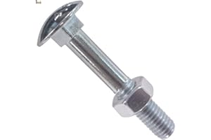 BRICOLOCO.COM BricoLoco Tornillo con tuerca M6 carrocero. Cuello cuadrado. Cabeza redonda o abombada. DIN 603 con tuerca hexagonal DIN 934. Cincado. Métrica 6. Varios largos y envases. (50, 6x100)