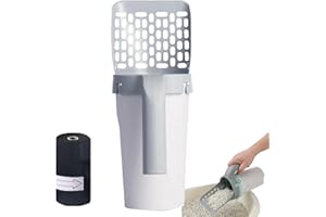 GENERIC Cat Litter Scoop, Upgraded Cat Poop Scoop With Holder, Litter Tray Scoop With 20 Count Refill Bags, Large Capacity Portable Litter Shovel, Cat Litter Shovel With Holder And Waste Can