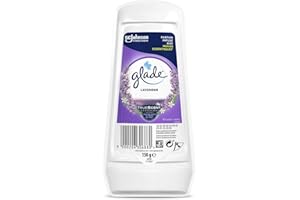 Glade® Gel Ambientador Absorbeolores de Larga duración para baños armarios y Espacios pequeños, Fragancia Lavanda aceites Esenciales, 1 Unidad