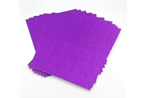 SIXSTORE Glitzerpapier, A4, 250 g/m², Glitzer-Karton, gemischte Farben, Glitzerkarton, A4, Glitzerkarton, Bastelkarte für Bastelarbeiten, Dekoration (lila)