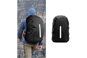 Souke Sports Plecak przeciwdeszczowy – pokrowiec przeciwdeszczowy, torba szkolna (30-40 l) z paskami odblaskowymi, plecak wodoszczelny, na ciemne pory roku, wędrówki i jazdę na rowerze