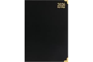 ZYBUX - A4-2026 Diary Day a Page with Half Page Saturday and Sunday (Black)
