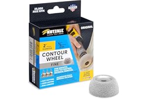 Kutzall Original Contour Wheel, 2" (50.8mm) Dia. X 3⁄8" (9.5mm) Bore, Fine - Wood Carving Die Grinder Accessory for Milwaukee, DeWalt, Bosch. Adapter Included. Abrasive Tungsen Carbide, CW200O230