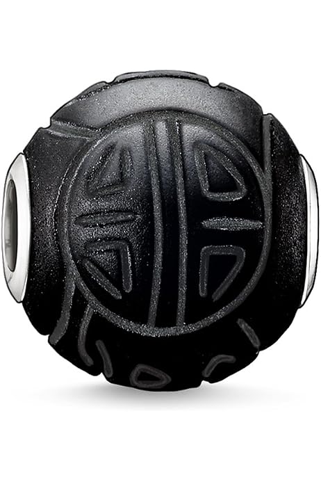 Thomas Sabo Chaîne De Sécurité Karma Beads En Argent Sterling 925 Noirci Avec Silicone - Longueur 5,2 Cm, Pour Bracelets Karma