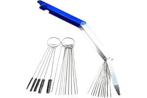 LUUMINGCM Carburettor Cleaner Multi-size Cleaning Wires Set Includes 13 Wire Torch Tip Cleaner Tool, 10 Cleaning Needles and 5 Nylon Brushes Carburetor Carbon Jet Cleaner for Motorcycle Atv Moped