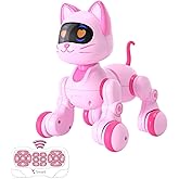 welcomein Toy 30 Function Remote Control Rechargeable Audio Lighted Touch Detection Programming Robot Cat and Dog (cat