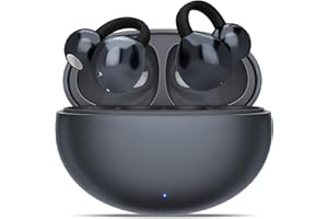 Feelhap Open Ear Kopfhörer Bluetooth 5.4 mit 4,3 g Lightweight,Clip-On Kopfhörer Sport Open Ear kabellose Earbuds,Sportkopfhörer mit Ohrhaken Ear Clip,Komfort-Ohrhörer für Sport,Laufen (Schwarz)