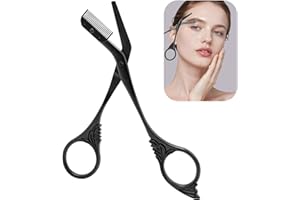 RWBIMTI Augenbrauen-Trimmschere mit Kämmen,Beauty Augenbrauenschere,Augenbrauenschere zum Trimmen, Sicherer Augenbrauentrimmer ohne Hautverletzung, ideal für Damen und Herren Anfänger Kosmetikerinnen