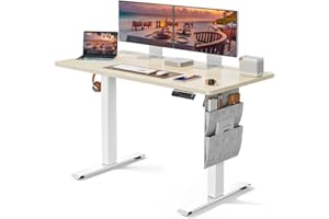 Marsail Standing Desk Adjustable Height, Electric Standing Desk with Storage Bag, Stand up Desk for Home Office Computer Desk Memory Preset with Headphone Hook, Desktop 120 x 60cm