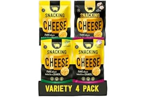 Serious Pig Snacking Cheese Variety Pack, Classic Rosemary Truffle Caramelised Onion Flavours (4 x 24g)