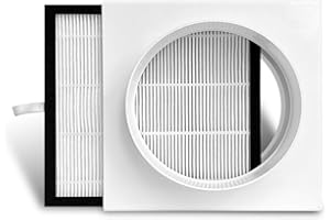 MICPOINTIK HEPA Luftfilter für Lüftungskanal PVC PE Rohr Abluftanlage Aktivkohlefilter, 110mm 160mm mit ABS Gehäuse Lüftungsrohr Luftreiniger, Hocheffizienter Rohrleitungsfilter(110mm)
