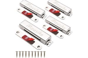 Mousike - Cierre magnético para puerta de armario de acero inoxidable de 70 lb con imán fuerte para armario de cocina, armario, puerta de armario o cajón (plata,4 unidades)