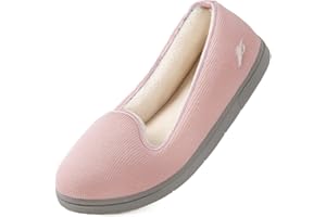 Wishcotton Pantoufle Femme Léger Respirant Chausson Femme Coton Antidérapant en Mousse à Mémoire Intérieur et Extérieur