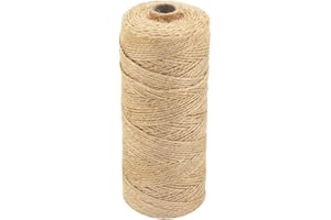 Hilpaty Corda di Iuta Naturale 1.5mm 200M Spago Corda per Decorativa, Giardinaggio, Artigianato, Fai da te, Imballaggio Regalo, Floricoltura