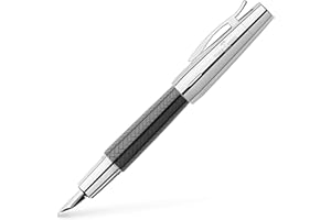 Faber-Castell 148241 e-motionl pióro wieczne z żywicy szlachetnej parkiet, stalówka: F, w zestawie opakowanie prezentowe, kolor trzonka: czarny/srebrny