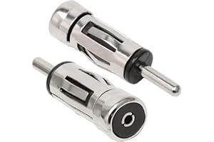 Yoezuo 2 x Adaptateur d'antenne autoradio DIN ISO Antenne Autoradio Voiture Connecteur (DIN mâle - ISO Femelle), Argent