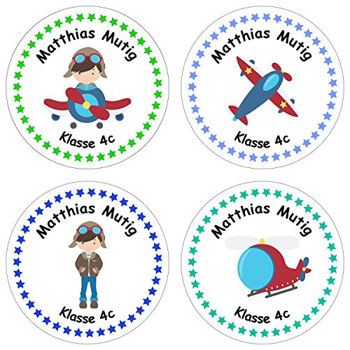 24 individuelle Aufkleber Namenssticker Schule (Set 3)