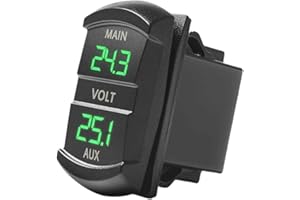 BIlinli Dual Voltmeter Voltage Battery Monitor LED Display Indicator 12V-24V Car Boat Voltage Meter Voltage tester Battery tester