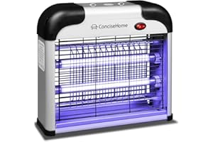 Concise Home XHY-12W-EU La Lampada Anti-zanzara a UV Uccide Le Mosche frantoio Elettrico per Insetti, Argento Anti zanzara Esterno(12W)