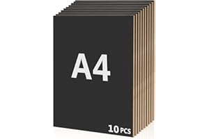 GAODUANLUOLUO 10 Pcs Mdf A4 pour Travaux Manuels, 300 x 210 x 3mm A4 Contreplaqué en Panneaux Bois Mdf pour Gravure au Laser, Peinture et Décoration (Noir)