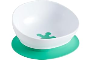 doddl 2-in-1 Baby and Toddler Bowl with Suction and Non-Slip Base. Baby Weaning Essentials. Aqua