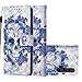 Produktbild HMTECH Huawei P20 Lite 2019 Hülle,Für Huawei P20 Lite 2019 Hülle Handyhülle Leder Blaue Schädelblume Flip Case PU Leder Cover Magnet Schutzhülle Handytasche für Huawei P20 Lite 2019,YB Blue Skull