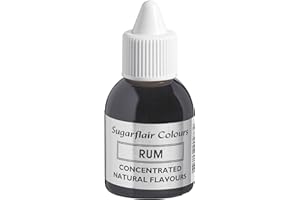 SUGARFLAIR COLOURS Sugarflair Rum Natural Flavouring - Concentrated Natural Food Flavouring for use in Cakes, Cupcakes, Frostings, Drinks, Ice Creams - 30ml