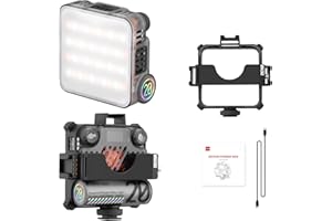 ZHI YUN Luz de vídeo en cámara Zhiyun Fiveray M20 con Jaula, luz de Relleno portátil de 20W, de 2700K a 6500K, 10 Efectos de iluminación, Soporte de atracción magnética y USB-C PD para transmisión en Vivo