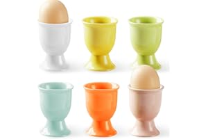 Wydexint 6 PCS Portauova Ceramica, Porta Uova in Porcellana Uovo, Portauova in Ceramica Colorataset, 6 Colori per Mescolare e Combinare, per Uova Sode e alla Coque sulla Tavola della Colazione