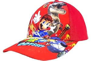 Bonamana Mario Baseballmütze Aufdruck für Jungen und Mädchen Verstellbare Kindermütze mit Flacher Krempe, Kinder Sonnenhut, Schirmmütze