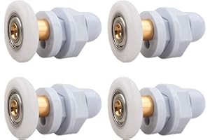 Qikuver Rotelle per la Porta della Doccia, 4 Pezzi, Bastone di Rame, 25MM