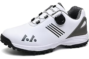 BLBK Zapatos de golf impermeables para hombre con sistema de cordones