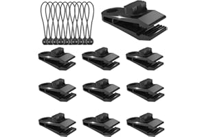 FENGLIN-JOY Auvents Clip,10 pièces de Clips de bâche et 10 pièces de caoutchouc de tension avec boule Clips de Clip Pince à Bâche Pince pour pince de store, couverture de bateau, couverture de piscine, etc