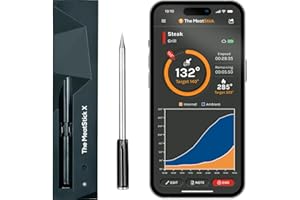 THE MEATSTICK MeatStick X (One Probe Set) | Smart Wireless Meat Thermometer | 80m Range Digital Food Probe with Bluetooth | for Smoking, Grilling, BBQ, Air Fryer, Deep Frying, Oven, Sous Vide, Rotisserie