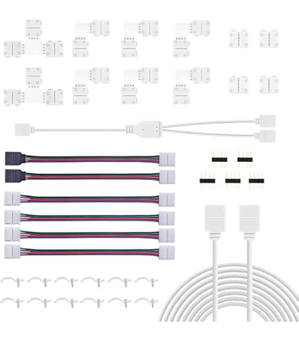thumbnail image 2 of ENQIAOYI RGB 4 Pin 8 LED Connectors Kit, 10 Pack Solderless Connectors And 8pcck Conductor 2 of 14
