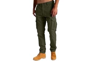 westAce męskie spodnie, bojówki, odzież robocza, bojowa, bezpieczeństwo, cargo, 6 kieszeni, pełne spodnie, rozmiar 32–44