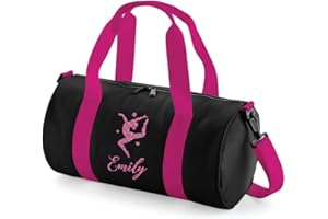 Absolutely Top Childrens Personalised Dance & Gymnastics Glitter Barrel Bag