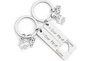 HOOSMOON Portachiavi Casa Nuova Coppia, Idee Regalo Casa Nuova, Regalo Coppia Originale, Portachiavi Coppia Personalizzato, Regali Casa Nuova Coppia, Regalo di Inaugurazione Della Casa per Moglie Marito Amica