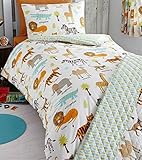 Kidz Club My Safari Junior/Toddler Duvet Cover and Pillowcase Set, Polyester-Cotton, Multi-Colour