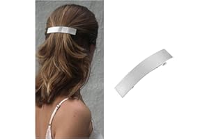 Cimenexe - Pinza para el pelo con barra geométrica bohemia, pasador de metal rectangular para el pelo, pinza para la cabeza gruesa plateada, accesorios decorativos para el cabello, joyería para