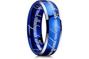 King Will 8mm Tungsten Carbide Ring for Men Black One Ring for Men Magic Power Rings Comfort Fit High Polished