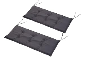 ‎OUTSUNNY Outsunny Bankauflage, 2er Set, Bankkissen, Sitzkissen für Gartenbank, Polster Polyester Dunkelgrau 120 x 50 x 5 cm